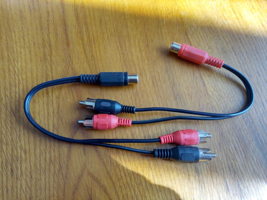 Шнур переходник гнездо RCA 2 RCA штекер (кабель тюльпан видео звук)