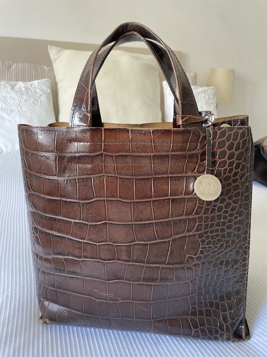 Mala Furla pele castanha