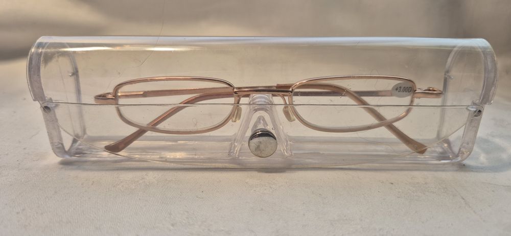 Okulary do czytania moc +3 ekeganckie, soczewki szklane super jakość