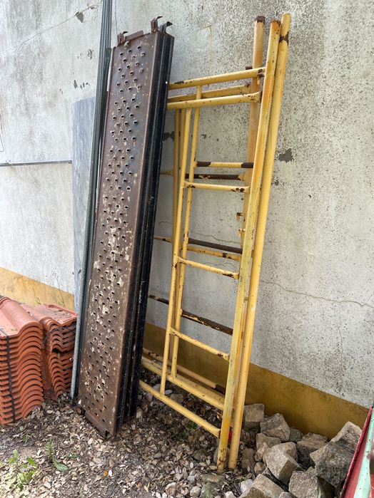 Andaime 40MM 2,15MT + 2 Laterais + Cruzeta + Travessa + Prancha Galvanizada