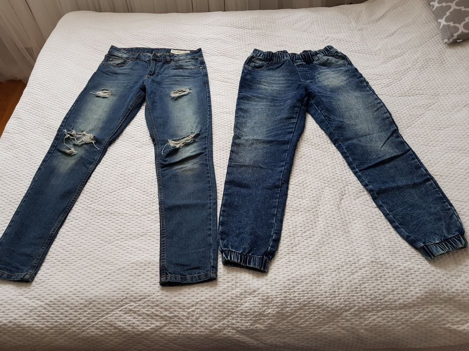 2 pary jeansy joggersy i boyfriend rozm. S