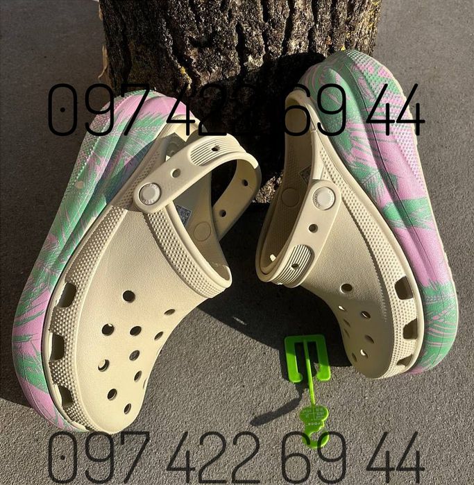 Жіночі Крокси сабо Classic Crush Spring Break Vanilla  на пл