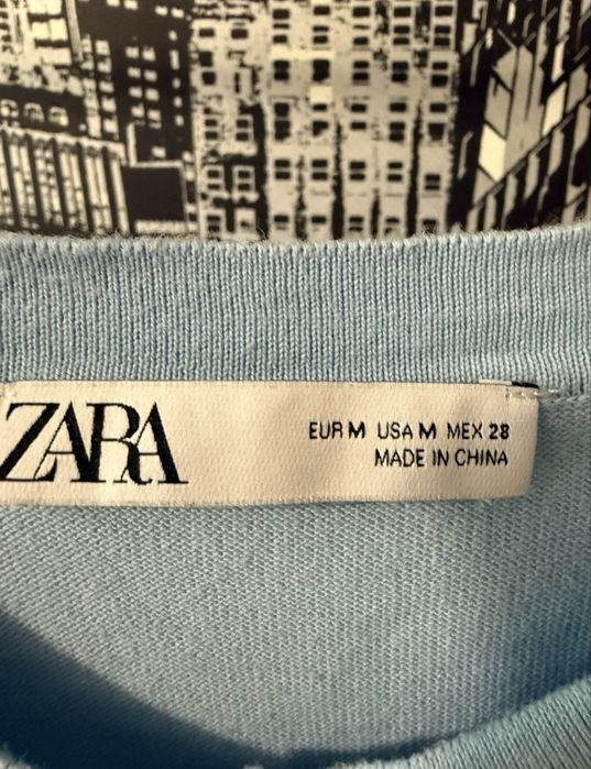 Блакитна трендова жилетка з гарними гудзиками Zara блакитна літня жилетка Зара