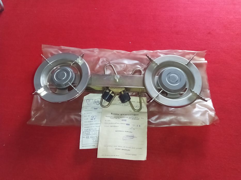 Kuchenka gazowa  dwupalnikowa z butlą turystyczna PRL