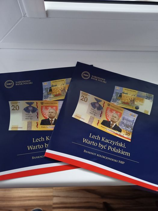 Foldery do banknotu 20 zł z Lechem Kaczyńskim