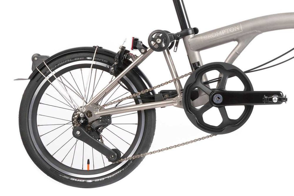 Rower składany Brompton T-line M4L Blasted Titanium. Tytan,Carbon