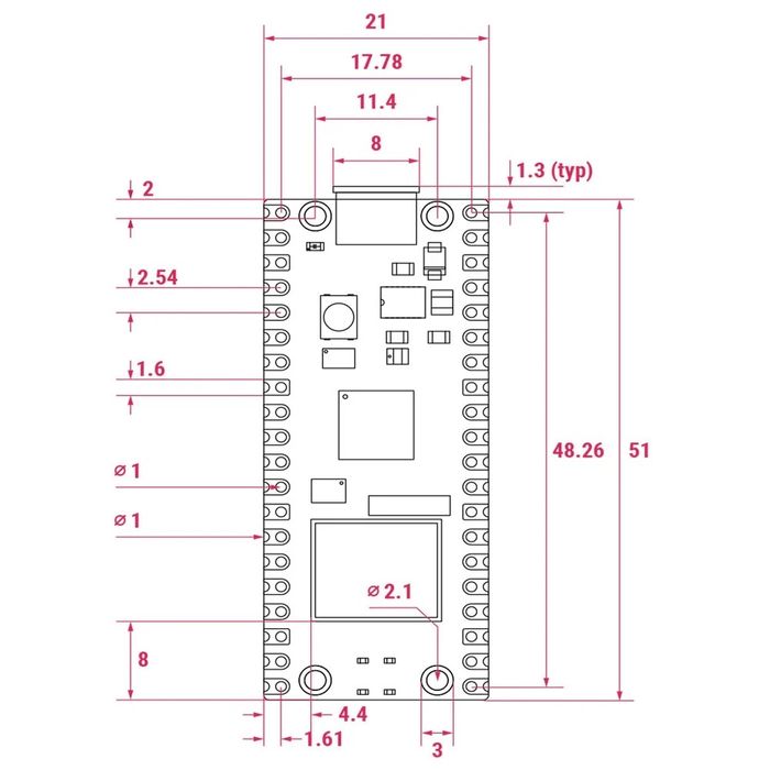 Raspberry Pi Pico 2 W (друга версія, нова!)