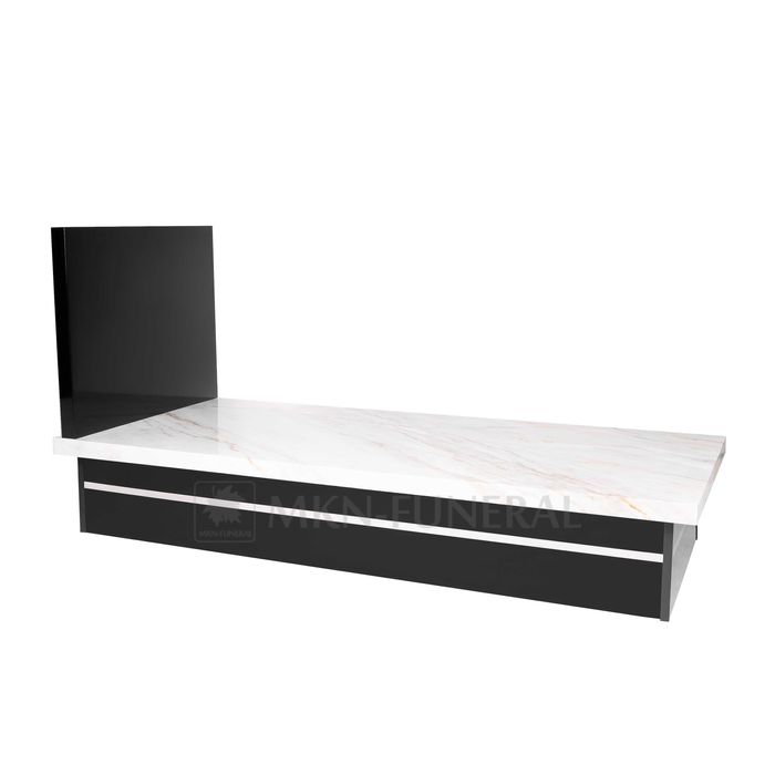 Tani nagrobek kompozytowy kremowy marmur - możliwość montażu