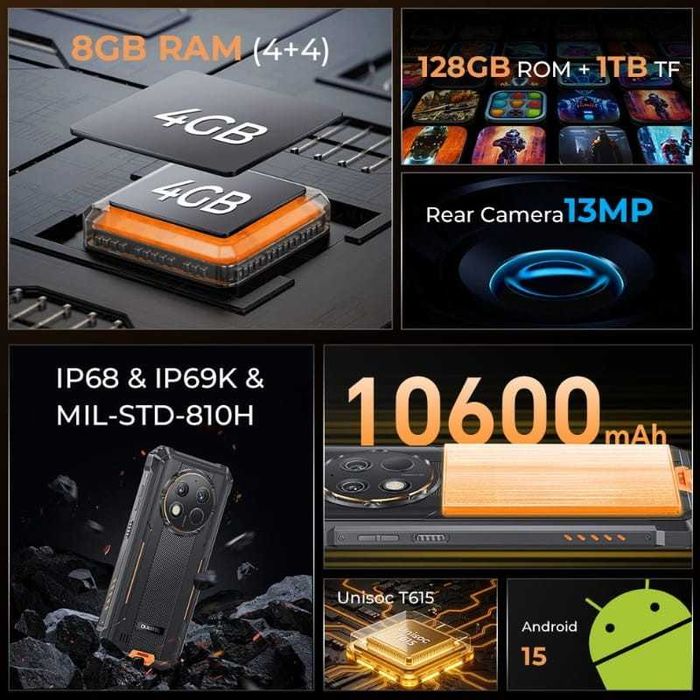 Oukitel G1S 4GB/128GB IP69K 10600mAh 1.8GHz