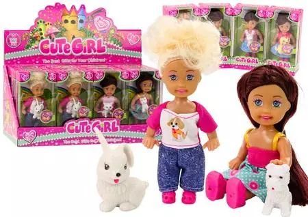 Laleczka mini ze zwierzątkiem MIX. Lean Toys