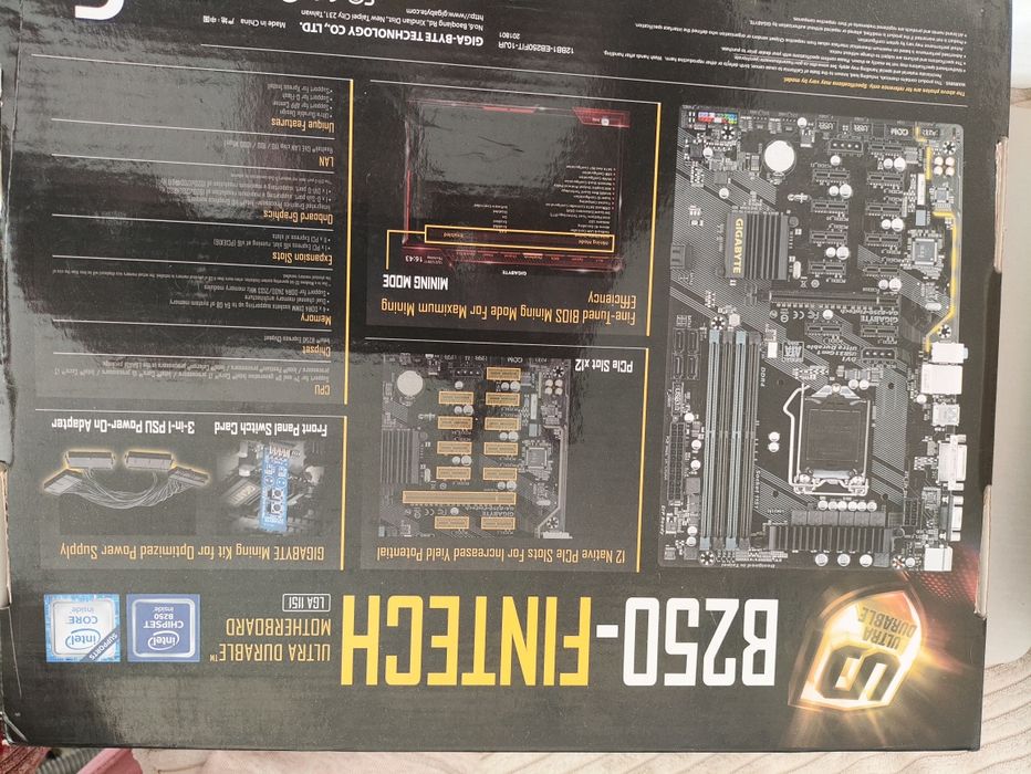Mатеринская плата Gigabyte 250 процесор і память
GA-B250-FinTech (GA-B