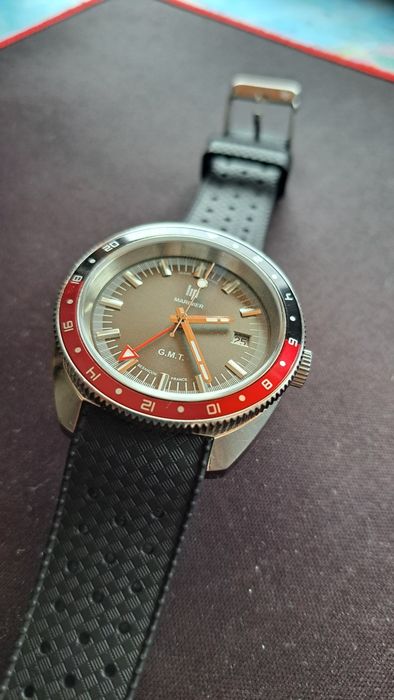 Lip Marinier GMT, ( Diver + GMT) 200 m, Szafir