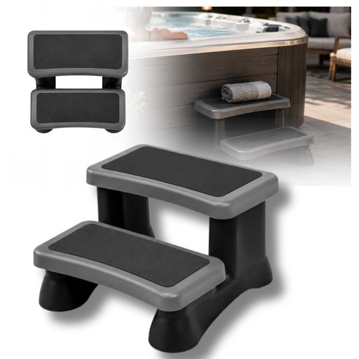 Schody PVC antypoślizgowe do balii ogrodowej | Schodki do jacuzzi bani bali ogrodowej | Balia Technic