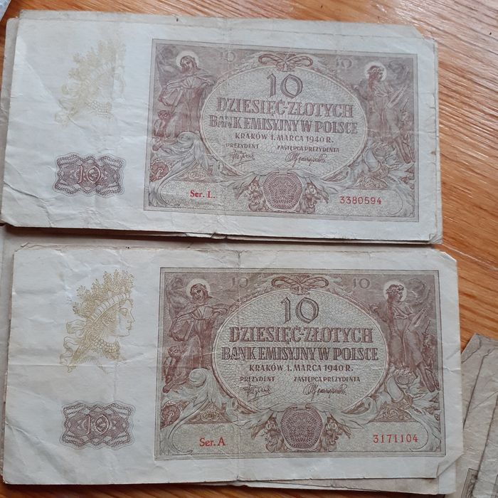 Sprzedam    banknot   10zł   z   1940roku. 30sztuk .