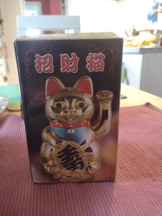 Kot machający łapką