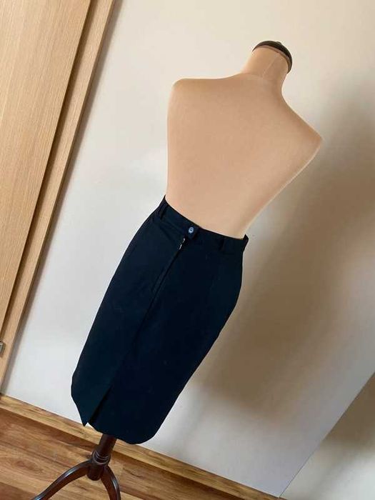 42 44 wool bauer welna midi do kolan spodnica basic capsule