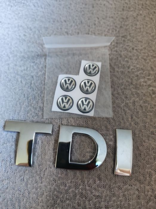 Naklejki/literki chrom TDI/Volkswagen kluczyk. Wysyłka InPost