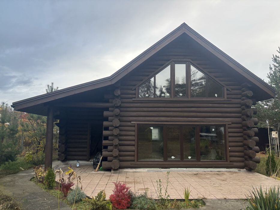 Продам будинок із дикого зрубу з ділянкою біля Києва! село Бзів