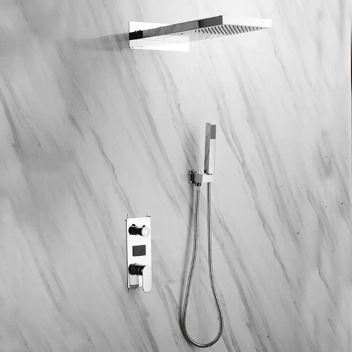 Скрытая душевая система с тропическим душем и душевой лейкой для ванно