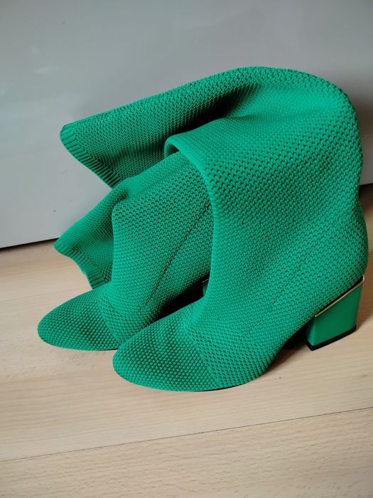 Kozaki skarpetkowe zielone