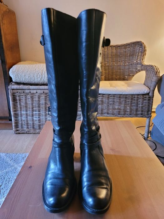 Skórzane kozaki Prima Moda