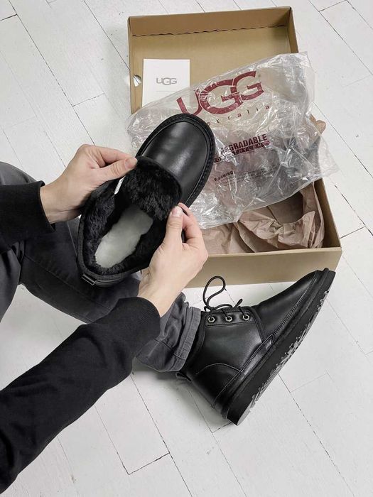 Уггі 36-45 UGG Neumel Black premium угги шкіряні АКЦІЙНА ЦІНА