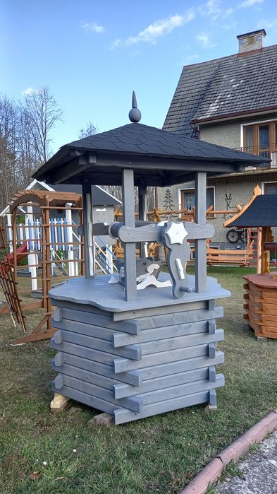 Huśtawka meble ogrodowe, stoły, domki dla dzieci, studnia
