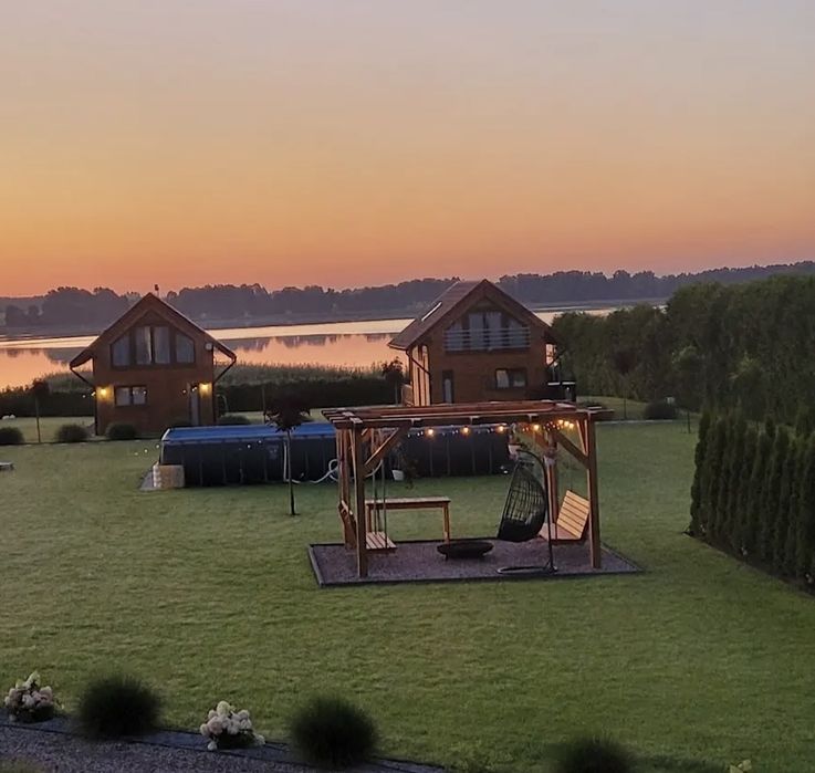 Domki nad jeziorem  , balia , domki mazury