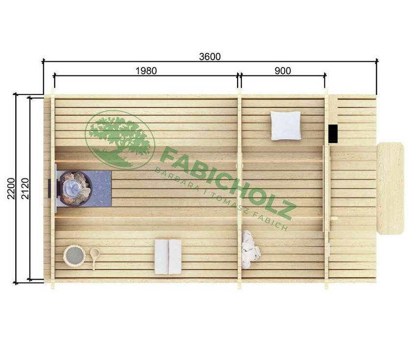 Cube XL Open/Close 3,6m sauna ogrodowa zewnętrzna