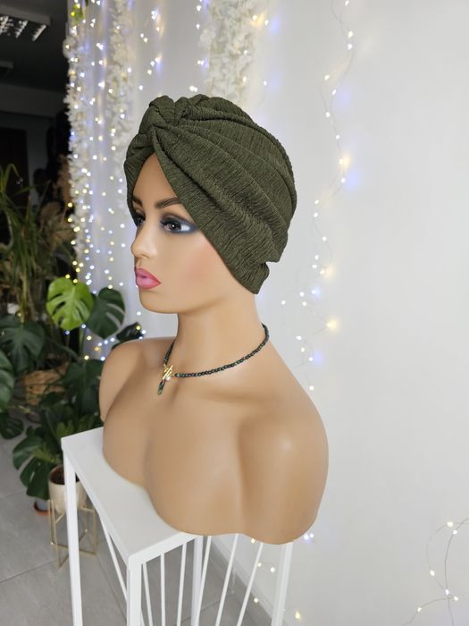 Wygodny turban czapka Sia butelkowa zielen
