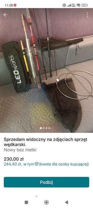 Sprzedam widoczny na zdjęciach nowy sprzęt wędkarski.