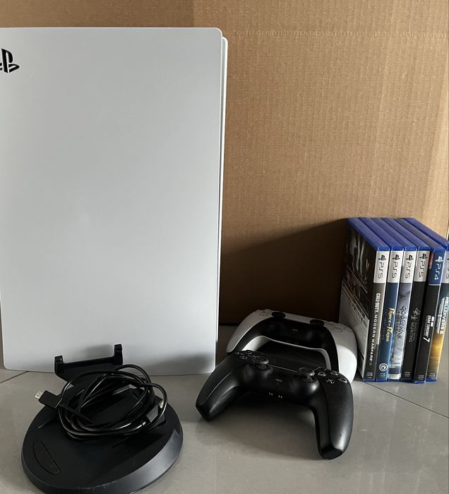 PlayStation 5 + 2x Kontroler Dualshock + 6 Gier
