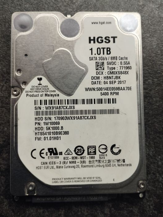 Жорсткий диск 2.5 1ТБ під відновлення