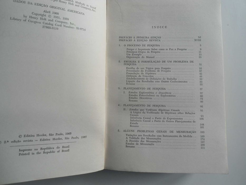 Métodos de Pesquisa nas relações sociais - Selltiz/Jahoda/Deutsch/Cook