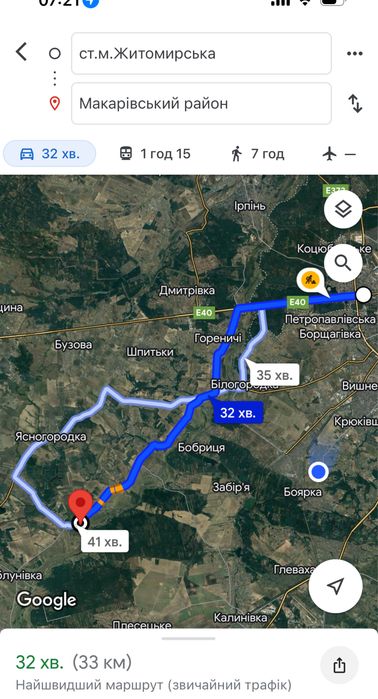 Новосілки Боярське ОТГ 1,6 Га забудова  фасад  , кутова ОБМІН