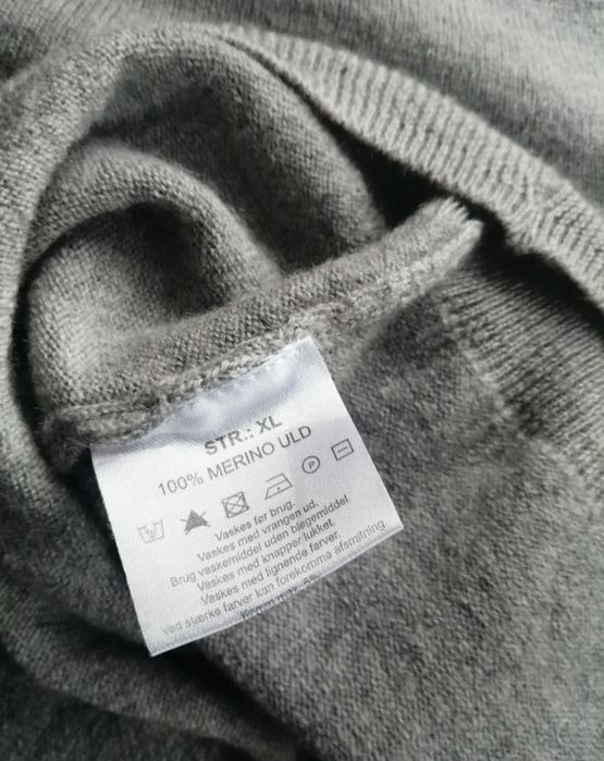 Sweter szary M 100% wełna merino wool