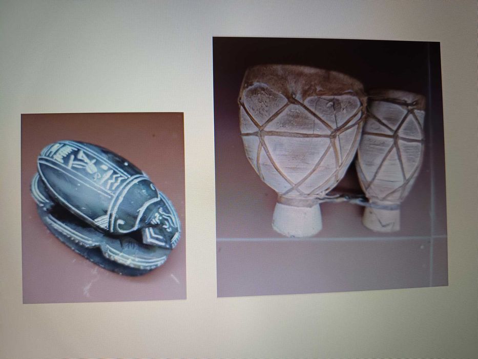 Escaravelho egípcio pedra(20) e tambor marroquino barro primitivo(50)