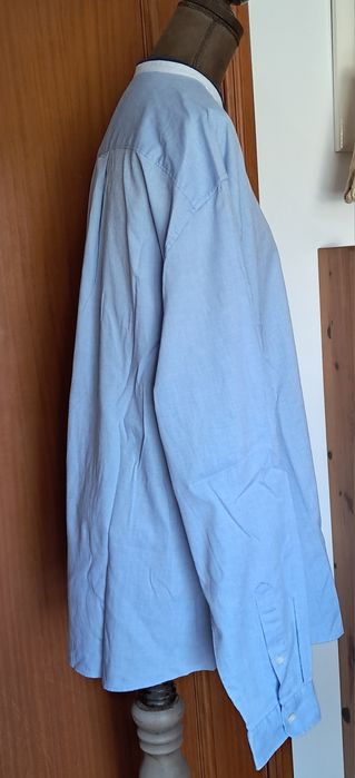 Camisa de Homem Springfield Custom Fit (Tamanho 2XL) – Gola Padre Azul e Branco