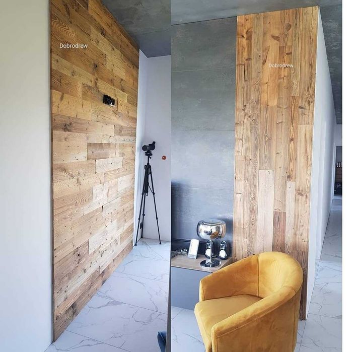 stare deski na ścianę lamele naturalne panele ścienne sufit boho loft