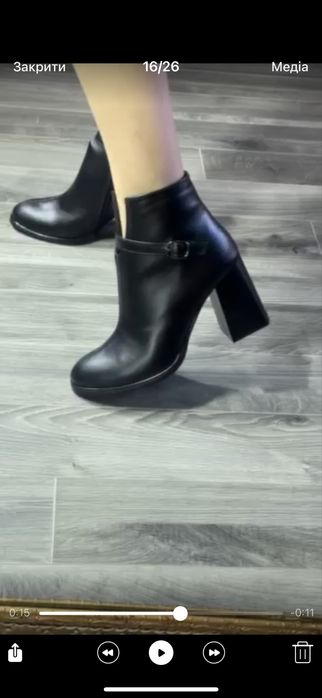 Ботінки шкіряні на каблуку