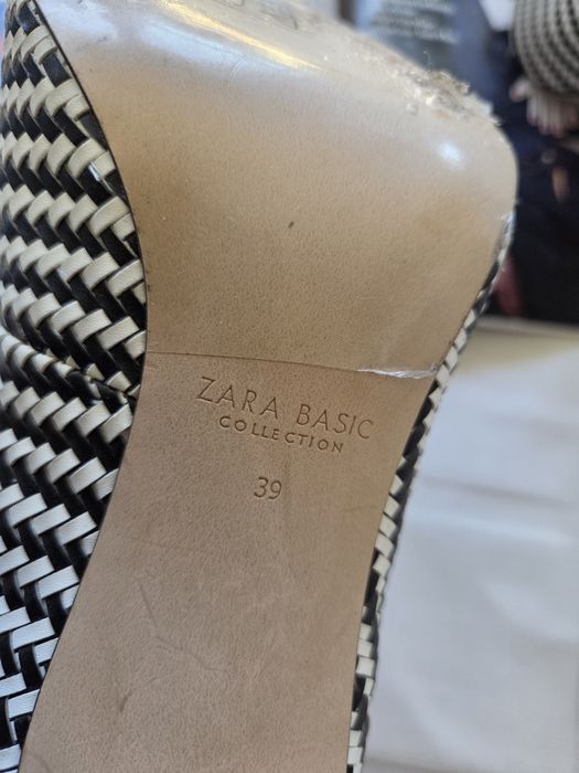 ZARA Basic szpilki 39 czarno-białe wiązane | hit | oryginalne