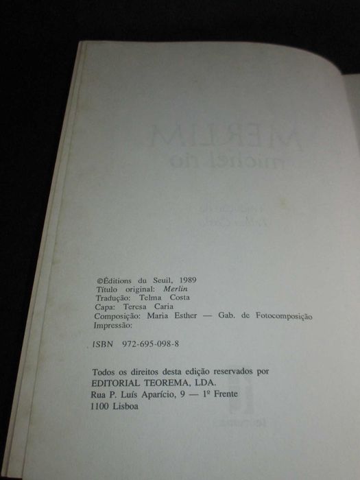 Livro Merlim Michel Rio
