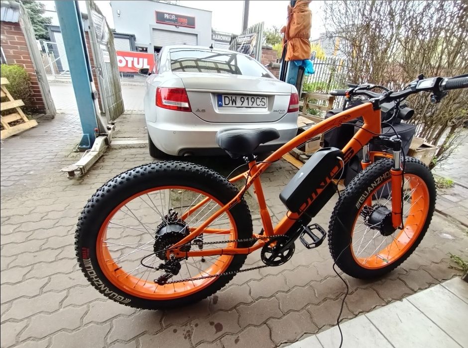 Rower elektryczny Fat bike 2000w 2*1000w amortyzacja gazu sta