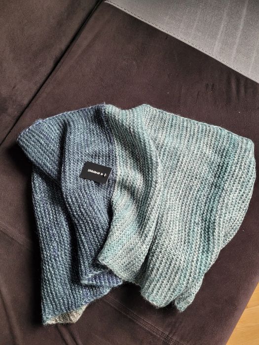 Szal podwójny komin odcienie niebieskiego