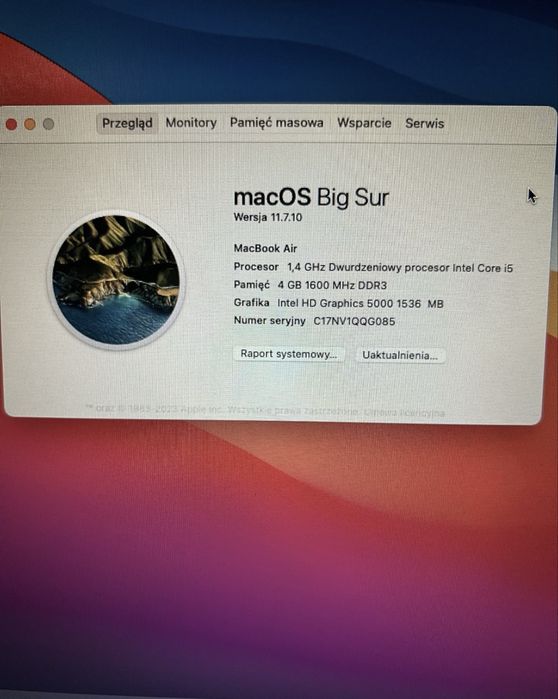 Laptop Apple MacBook Air 13,3”