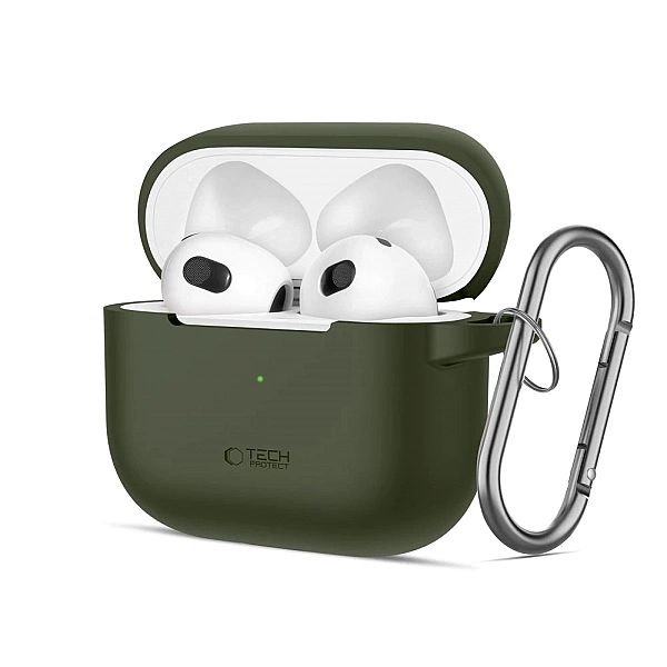Etui Tech-Protect Silicone Hook na Apple AirPods 3 - zielone