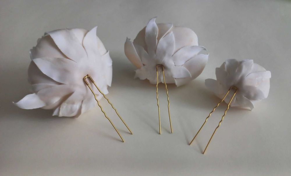 Szpilki do włosów kwiaty piwonie Moon Bird ślub komunia panieński
