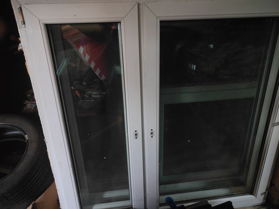 Okna używane DRUTEX PVC + moskitiery (6 szt. 143.5x146.5, Balkon, Łazienka)