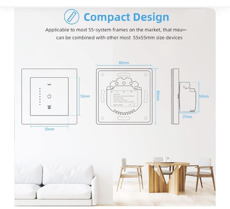 CURRYSMARTER [Gen7 Pro] Przełącznik roletowy WiFi