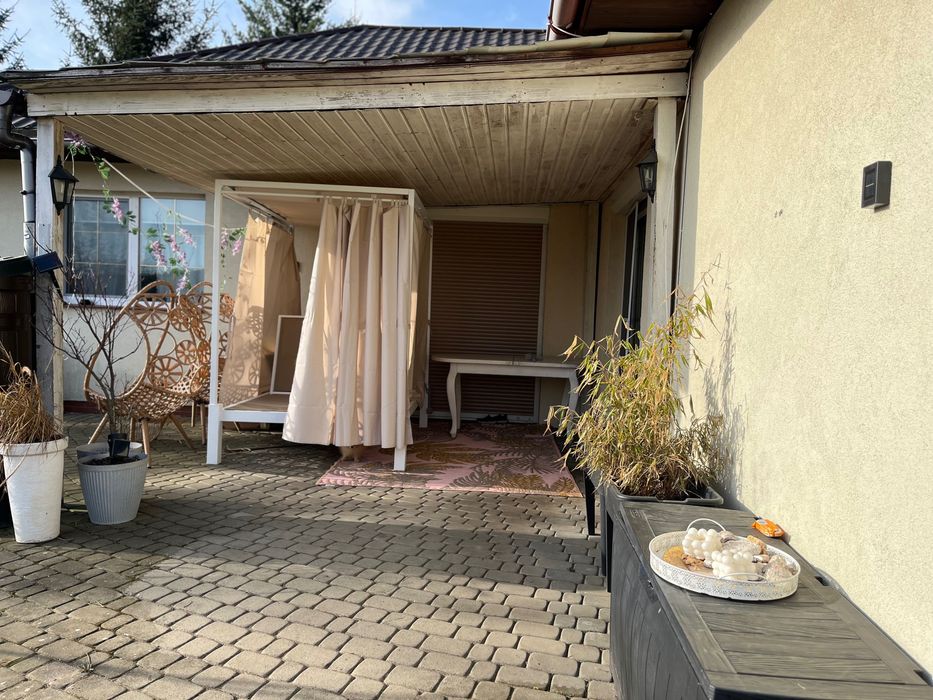 Pergola taras blacha drewno